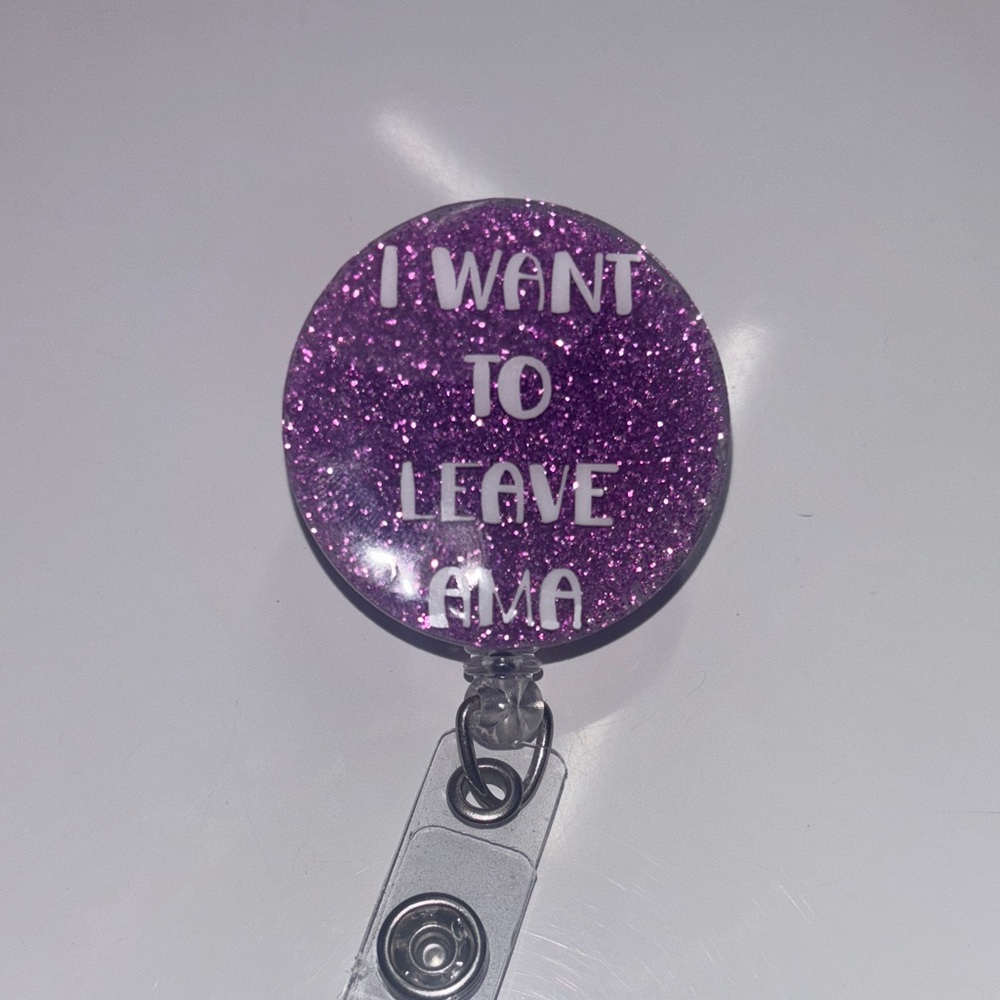 Purple Glitter Badge Reel